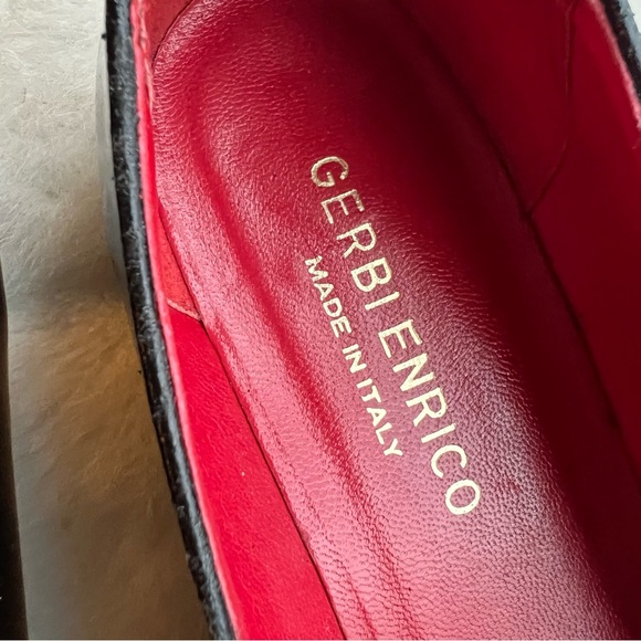 Enrico Gerbi Italian patent leather pointed toe flats Sz 9 BLACK w/bow - Picture 10 of 14